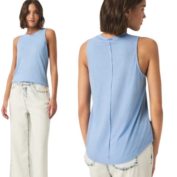 NWT Splendid Linen Blend Candy Sleeveless Tank Top Blue Size XS - Picture 1 of 12